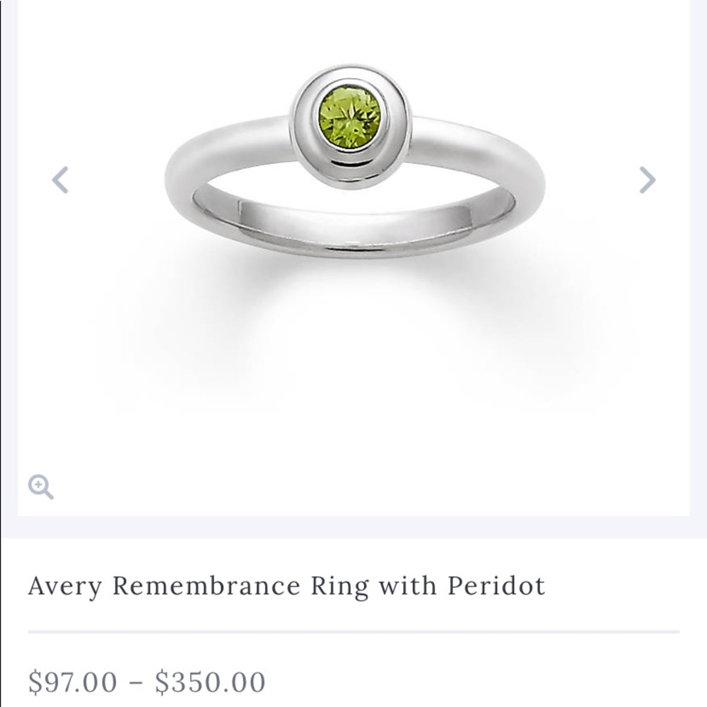 James Avery August peridot ring